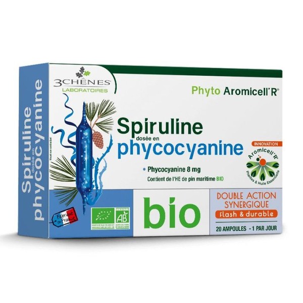 3-Chênes Phyto Aromicell'r Bio Spiruline Phyco 20 ampoules