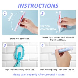 12 Pieces Grout Tile Pen Grout Restorer Pen Renew Repair Marker for Tile Wall Floor (White)