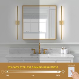Kmoii Modern LED Bathroom Vanity Light, Stainless Steel Wall Sconce, Adjustable for Bedroom, Living Room, Dining Room (Gold, 30 inch)