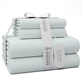 600 Thread Count Queen Bed Sheets Soft Gray, Cotton Rich Sateen Weave Easy Care Bed Sheet, Ultra Soft & Silky Durable Deep Pocket Sheets (1 Flat Sheet, 1 Fitted Sheet & 2 Pillowcases)