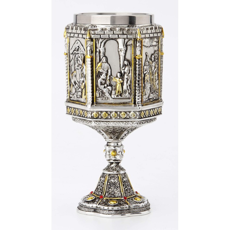 Veronese Design 7 1/8 Inch Life Of Jesus Wine Chalice
