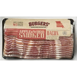 Burgers' Smokehouse Dry Cured Country Bacon (Applewood Smoked, 4 One pound Packages)