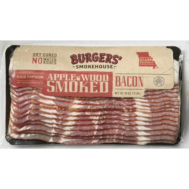Burgers' Smokehouse Dry Cured Country Bacon (Applewood Smoked, 4 One