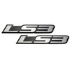 ERPART LS3 Embossed Silver on Black Real Aluminum Auto Emblem