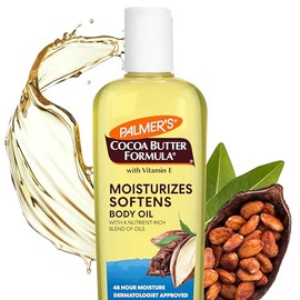 Palmer's Cocoa Butter Formula Aceite Corporal Humectante con Manteca de Cacao y Vitamina E, Piel Radiante, Absorción Instantánea, Aceite para Baño, Cuerpo y Ducha, Dermatológicamente Probado, 250ml