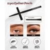 12 Pcs Black Eyeliner Pencil Set, Matte Waterproof Gel Eye