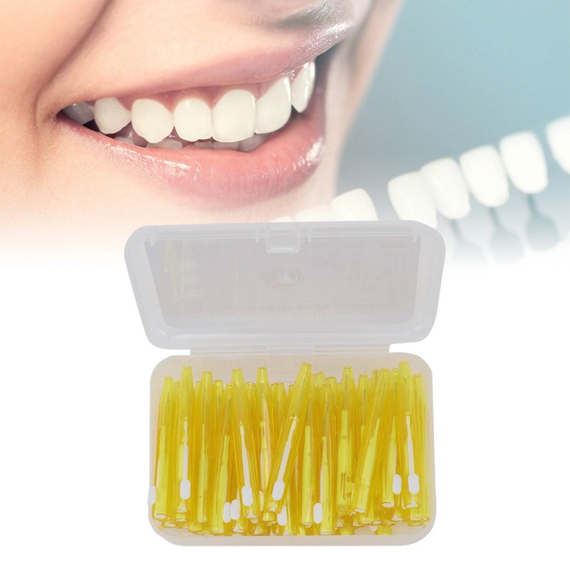 60Pcs Interdental Brush Practical Slim Braces Cleaner with PP Handle