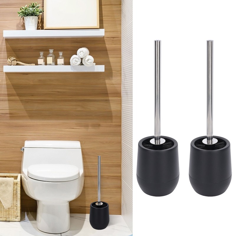 2Pcs Toilet Brush Robust Lockable Threads Efficient Safe Durable Material