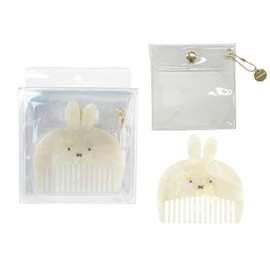 Dick Bruna MF46825 Die-Cut Comb, Miffy Comb, Comb, Brush, Acrylic, Marble, Shell Style, Adult, Cute, Stylish, Cute, Thin, Portable