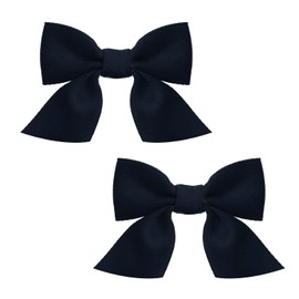 Penta Angel Hair Bow Clips 2Pcs 2.36 Inch Small Cute Bowknot Hair Alligator Barrettes Hair Accessories for Women Girls (Navy Blue)