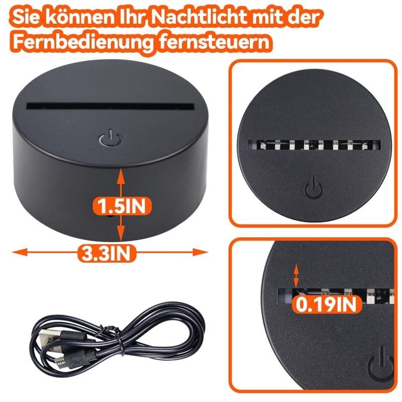 Aohcae 3D LED Night Light Base (2)