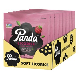 Panda ® | Natural Soft Raspberry Licorice | Licorice Candy Made with Natural Colors and Flavors | Non-GMO Project verified | Vegan & Fat Free | 200 G - 7 OZ x 8 – Resealable Bags Pack