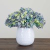 Nearly Natural 11-in Artificial Hydrangea Flower Arrangement in Decorative White