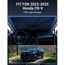 Proadsy Windshield Sun Shade Umbrella for 2023-2025 Honda CR-V Foldable Car Umbrella Sunshade with Soft Handle,Keeps Your Vehicle Cool,Protect Car from Rays & Heat
