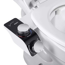Self-Cleaning Non-Electric Dual Nozzle Bidet Attachment for Toilet Seat with Warm Water Jet Spray for Toilet Bathroom Bidet Toilet Sprayer Adjustable Water Pressure, Rear and Feminine Wash