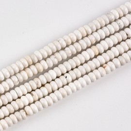 170pcs 4x2mm Natural White Turquoise Disk Rondelle Spacer Stone Semi Precious Gemstone Loose Beads for Jewelry Making 15 Inch