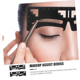 Baluue 2pcs Eyebrow Ruler Shaper Stencil Precision Eyebrow Measuring Tool Stainless Steel for Quick Accurate Application