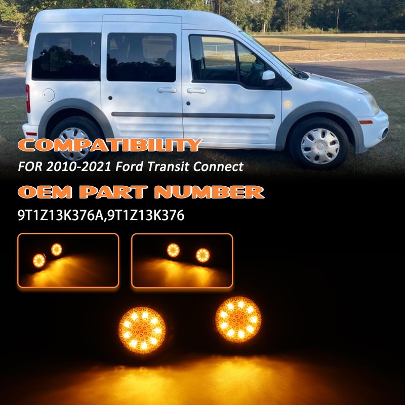 Arelokpri Side Marker Repeater Lights Compatible with 2010-2021 Ford Transit