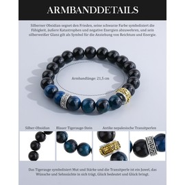 YELUWA Geschenke für Männer Armband Natursteine Mann Idee Original Geschenk Jungen Geburtstagsgeschenk für Männer Geschenke Weihnachten Mann Armband Geschenk für Ehemann Vater Bruder Freund Blaues