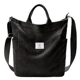 KALIDI Corduroy Hobo Bag Totes Bag Handbag Crossbody Bag Large Capacity Shoulder Bags with Zipper for Women Ladies Girls School,College,Shopping,Work