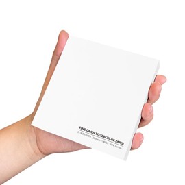 Mixed Media Art Sketchbook,3.9"x3.9" Tearable Watercolor Sketchbook,20 Sheets 140lb/300gsm Fine Grain Watercolor Paper, Heavyweight Acid-Free Drawing Paper for All Artists or Beginners.White