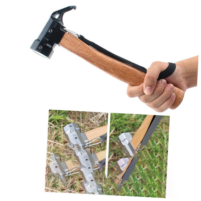 OSALADI Hexagonal Hammer Portable Outdoor Tool Axe Nail Puller for