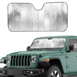 EcoNour EcoNour Accordion Windshield Sun Shade for Jeep Wrangler | Car Shade Front Windshield Designed for Jeep Wrangler| Dashboard Sun Visor for UV and Heat | XS 53 x 17 inches