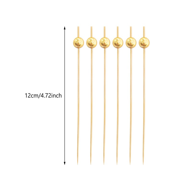 100Pack Cocktail Picks, Wooden Cocktail Toothpicks for Drinks Appetizers with
