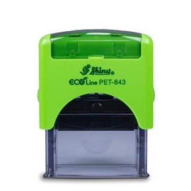Shiny ECOline PET-843 Stamp with Your Own Text and Logo – 47 x 18 mm, up to 4 Lines – Stamp Made from Recycled Plastics