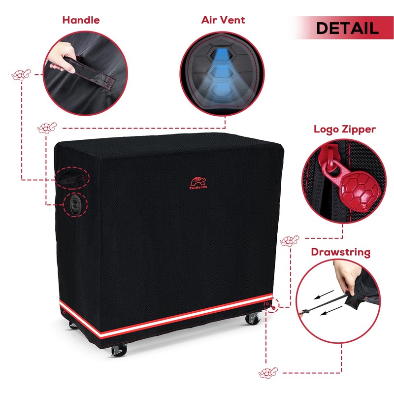Turtle Life BBQ Grill Cover, 46 Inch Heavy Duty Waterproof