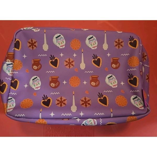 Ipsy NEW IPSY Glam Bag Makeup Bags Purple Skulls Hearts