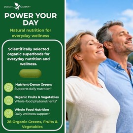 Potent Garden Paquete De 2 Superalimentos Orgánicos Suplemento De Verdes, Frutas Y Vegetales Rico En Vitaminas Y Antioxidantes Con Alfalfa, Raíz De Re
