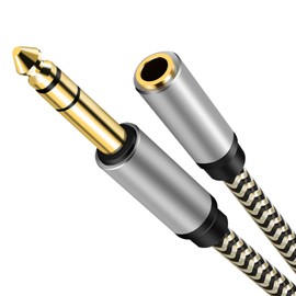 6.35 Male to Female 3.5 Headphones Adapter 15Ft,TRS 1/4 to 3.5mm Stereo Cord 6.35mm 1/4 Male to 3.5mm 1/8 Female for Amplifiers, Guitar Amp,Home Theater Devices, or Mixing Console(15Ft/5m)