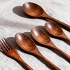 cobee Wooden Spoon and Fork for Eating,8Pcs Wood Dinner Utensil