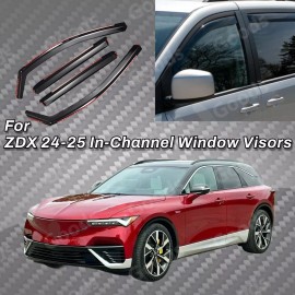 In-Channel Side Window Visors Rain Sun Guards Deflectors Fit Acura ZDX 24-25