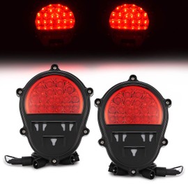 HECASA LED Pair Brake Light Compatible with Humvee M35 M998 Replacement for 11639535 12422958 11614157 Red Lens Rear Tail Lamp Stop Lamp Driver & Passenger Side 2Pcs
