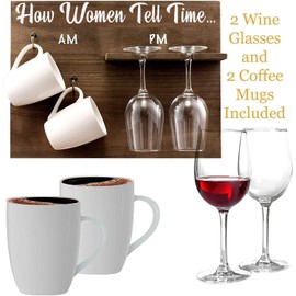 Mothers Day Birthday Gifts for Women - Unique Funny Gift for Mom - Great Gift Idea for Moms, Sister, Wife, Aunt, Mother in law - Womans Birthday Presents - Includes 2 Glasses and 2 Coffee mugs
