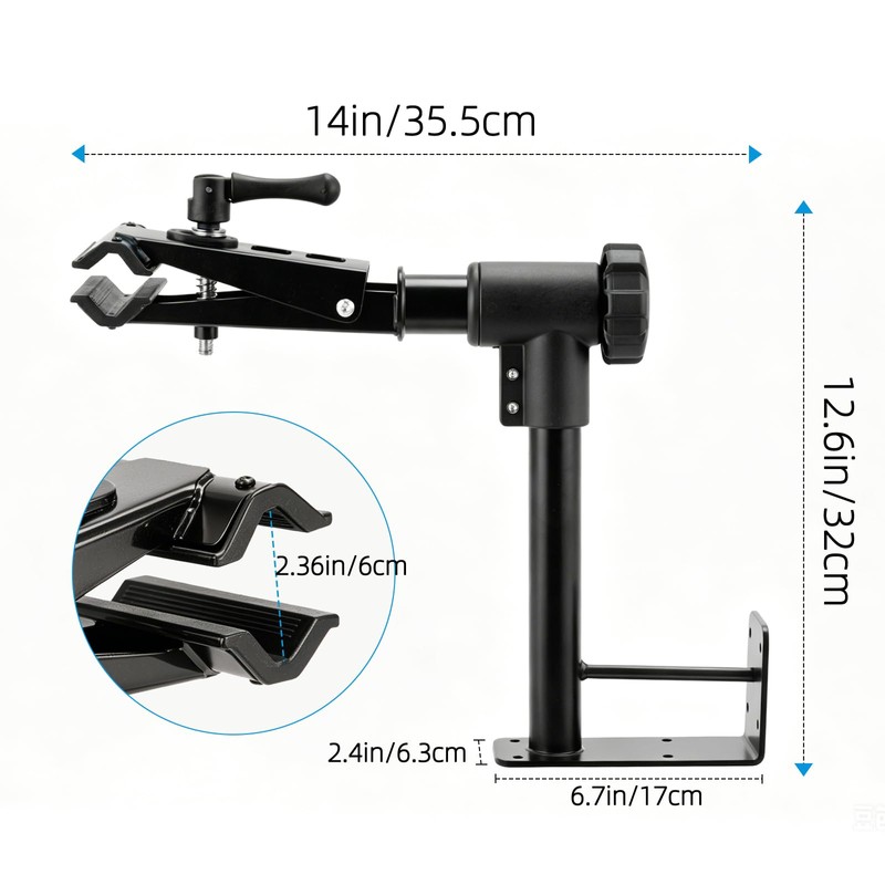 Urban Deco Bike Repair Stand Max 44lbs,Bench Mount Bike Stand,Black