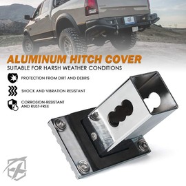 Xprite Aluminum 2" Trailer Tow Hitch Cover, Heavy Duty U.S. Flag Metal Emblem Guard, Trailer Hitch Accessories for Pickup Trucks, Cars, SUVs - Silver