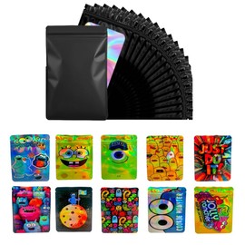 100 Bags, 1 Special Cartoon Pattern, Resealable Candy Bagss, Gummies Bags, 5 x 4 Inch Storage Baggies, Treat Bagsss, Cookie Bag (white)