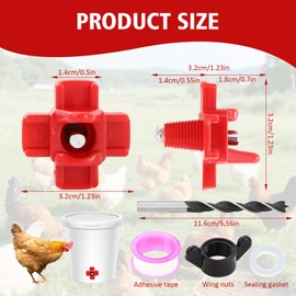 Chicken Water Nipples,25pcs Horizontal Chicken Nipple Waterer for Poultry Coop,Leakproof Poultry Watering System Non Leak,Water Saving Design for Drinkers Quail Duck Outdoor Use,with Drill Bits/Tape