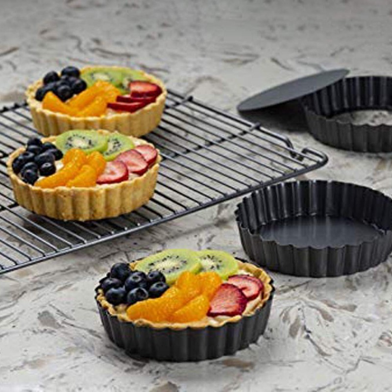 Gutsdoor 6 Pack Mini Tart Pan 4 Inch with Removable