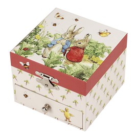 Trousselier 6260367 Children's Music Box Peter Rabbit Jewellery Box with Pull-Out Drawer Jewellery Box Storage
