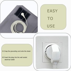 RIQINXIN Grounding Pillowcase Silver Conductive Grounding Mat Grounding Sheet 50x75cm Native Cotton Earthing Mat for Better Sleep Healthy Gray