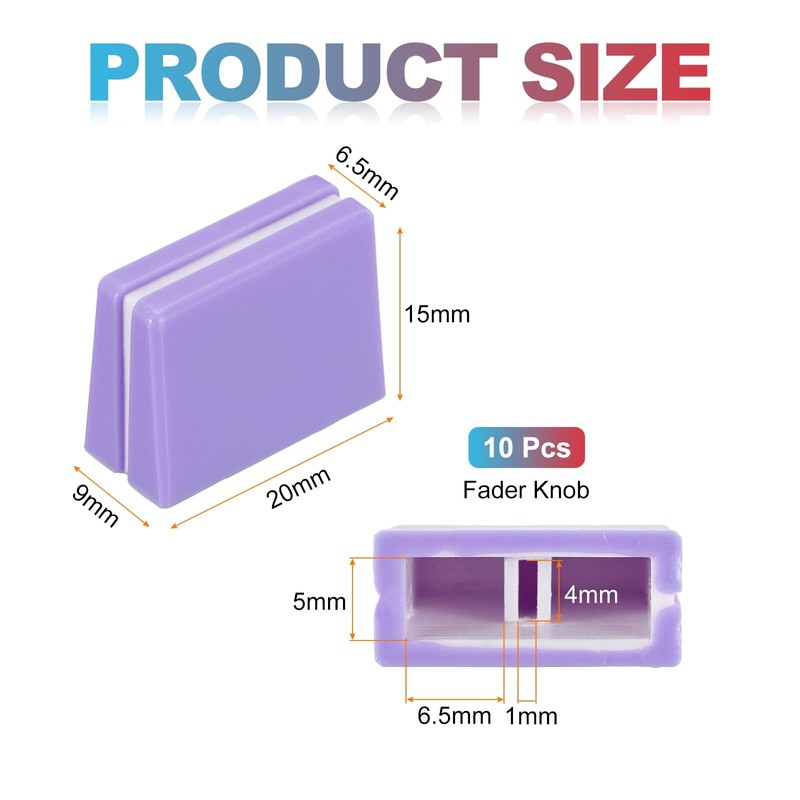sourcing map Universal Fader Knobs, Purple Mixer Fader Caps Slider