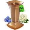 KADAX Grave Vase with Base, Plastic Cemetery Vase, Flower Vase