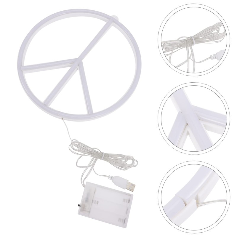 Uonlytech Decor Signs LED Peace Sign Led Peace Symbol Neon