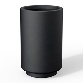 Kante 20.1-Inch Tall Cylindrical Concrete Planter, Round Outdoor Plant Pot with Drainage Hole and Rubber Plug for Indoor & Outdoor, Home, Patio, Garden, Black