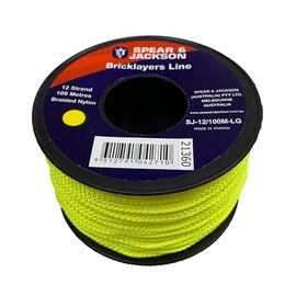 Spear & Jackson 12 Strand Braided Nylon Brickline, Lime Green, 100 Metre