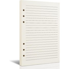 A5 Refill Paper,100GSM Thick Refillable Paper 6 Hole Filler Inserts Loose Leaf Paper 80 Sheets (160 Pages) for 6 Ring Binder Journal Notebook-Squared Paper (Lined Paper)